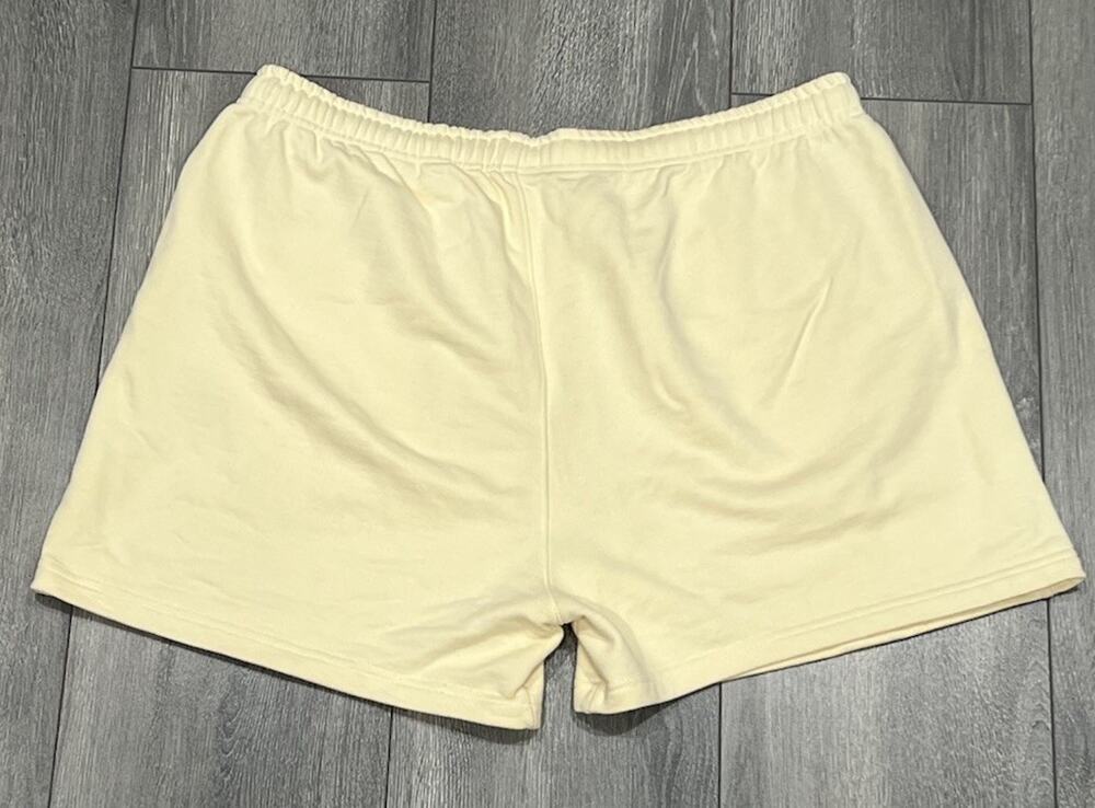 Saturdays New York organic cotton Y2K light yellow shorts Large A007046